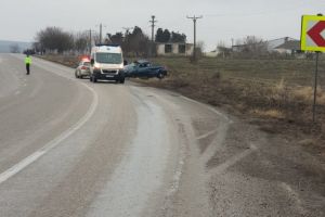 Accident rutier pe DN2A intre Galbiori si Crucea, judetul Constanta. O masina s-a rasturnat (galerie foto)