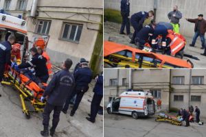FOTO/ VIDEO/ Accident de muncă în Alba Iulia: Un tânăr care lucra la reabilitarea unei clădiri, s-a prăbuşit de la o înălţime de 10 metri