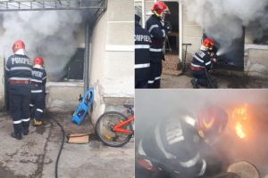 FOTO/ UPDATE: Incendiu la o locuinţă din Bărăbanţ – A luat foc centrala termică