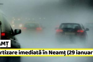 METEO: Avertizare imediată în judeţul Neamţ (29 ianuarie). Ceaţă