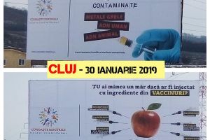 În plină epidemie de gripă, în Cluj au apărut panouri anti-vaccinare