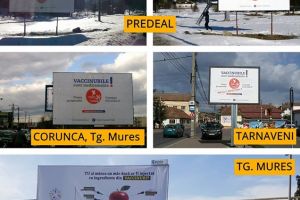 Panouri antivaccinare, în Predeal, în ziua declarării epidemiei de gripă