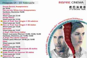 Program Cinema Inspire Alba Mall. Ce filme vor rula în perioada 1 – 7 februarie 2019