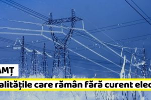 Neamţ: Localităţile care rămân FĂRĂ CURENT în perioada 4 – 10 februarie