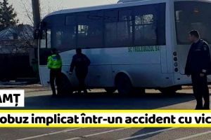NEAMȚ: Accident cu victime la Dumbrava Roşie. Impact între un autobuz şi un autoturism (FOTO)