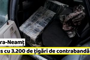 NEAMȚ: Prins cu 3.200 de ţigări de contrabandă în maşină, pe o stradă din Piatra-Neamţ