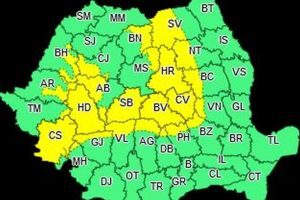 ANM: Atenţionare de COD GALBEN în judeţul Alba. Ninsori, lapoviţă şi viscol în zona montană până miercuri