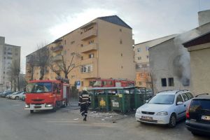 FOTO. Incendiu într-o fostă centrală termică din municipiul Satu Mare