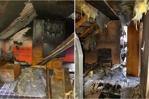 FOTOGALERIE. Incendiu puternic. Casă cuprinsă de flăcări în judeţul Satu Mare