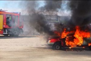 GRAV accident rutier pe A3 Bucureşti-Ploieşti. O maşina a luat foc. Circulaţia este OPRITĂ