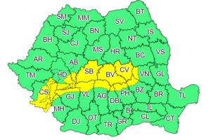 Judeţul Braşov, sub cod galben de vreme severă, până miercuri dimineaţa