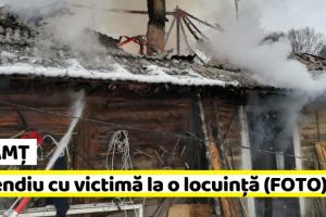 NEAMȚ: Incendiu cu victimă. O femeie transportată la spital cu arsuri pe faţă şi mâini (FOTO)
