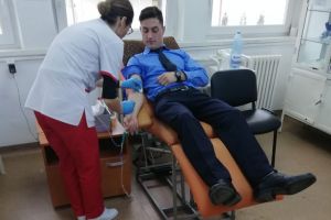 Jandarmii de la Gruparea Mobile au donat sânge