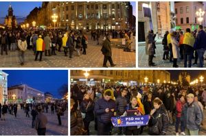 Timişorenii s-au strâns în Piaţa Victoriei unde protestează împotriva ”statului represiv”