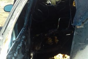 Incendiu la o maşină, în curtea unui localnic din Runcu