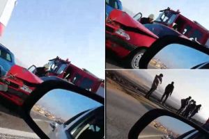 FOTO/ VIDEO: Accident rutier la ieşire din Alba Iulia spre Teiuş – Coliziune în lanţ între două autoturisme şi un microbuz de transport persoane