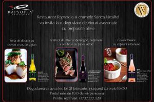 Degustare de vinuri din cramele Sarica Niculiţel la Restaurantul Rapsodia