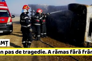 NEAMȚ: La un pas de tragedie după ce a rămas fără frâne (FOTO)
