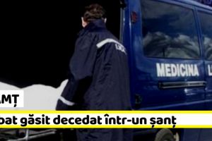 NEAMȚ: Bărbat găsit decedat într-un şanţ. O bucată de beton dintr-un podeţ a căzut peste el