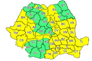 Cod galben de ninsori şi frig, inclusiv în Bihor!