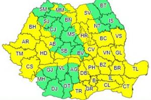 Cod galben vânt în mai multe zone ale ţării şi viscol la munte