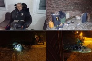 FOTO: Un bărbat care a incendiat mai multe pubele de gunoi din Cetatea Alba Carolina, identificat şi sancţionat de poliţiştii locali