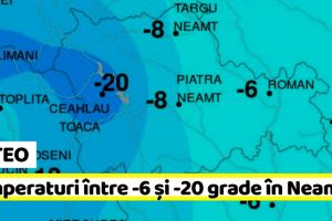 METEO: Temperaturi între -6 şi -20 grade în Neamţ, în această dimineaţă (23 februarie)
