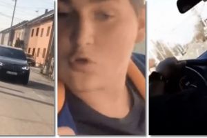 Adolescent filmat în timp ce se plimba cu X5-ul prin Ghiroda. Are numai 15 ani