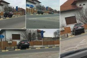 FOTO: ACCIDENT la Sebeş. Şofer începător şi un gard dărâmat, la intersecţia dintre străzile Dorin Pavel şi Traian