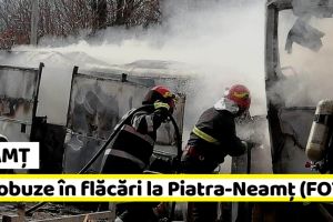 NEAMȚ: Autobuze în flăcări la Piatra-Neamţ (FOTO)