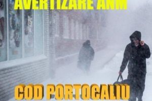 Avertizare ANM: Cod portocaliu de viscol în zonele montane şi cod galben de vânt. Află zonele afectate