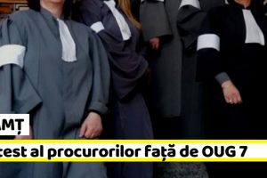 NEAMȚ: Procurorii Parchetului de pe lângă Tribunalul Neamţ, protest faţă de OUG 7