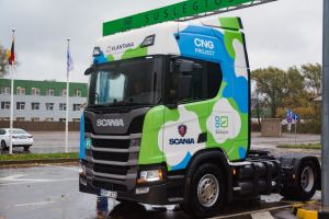 Testare Scania R410 cu CNG pe străzile din Lituania