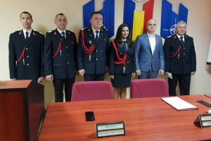 FOTO. Pompieri avansaţi în grad de Ziua Protecţiei Civile