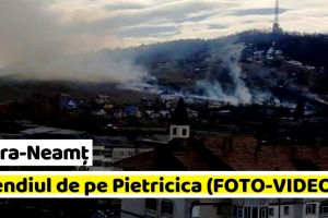 NEAMȚ: Incendiul de pe Pietricica se propagă cu repeziciune (FOTO-VIDEO)