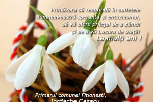 Iordache Cazacu, primar Fitioneşti: „Primăvara să vă ofere prilejul de a vă bucura de viaţă”