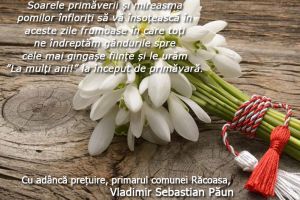Vladimir Păun, primar Răcoasa: „La mulţi ani la început de primăvară”