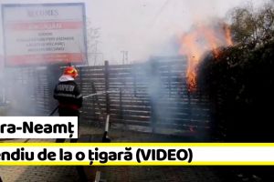 NEAMȚ: Incendiu de la o ţigară în Piatra-Neamţ. Un bărbat, ridicat de poliţişti (VIDEO)