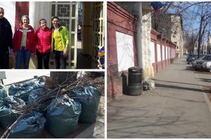După implicarea elevilor, părinţii şi directorul şcolii au făcut curăţenie în exteriorul Colegiului Bănăţean