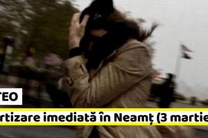 METEO: Avertizare imediată în Neamţ (3 martie). Vânt puternic la munte