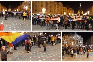 Protest de ziua lui Ion Iliescu pentru protejarea justiţiei, la Timişoara