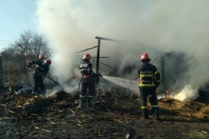 Pompierii chemati in ajutor, la un incendiu in judetul Tulcea (galerie foto) 