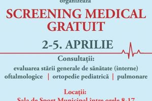 AIUD: În perioada 2 – 7 aprilie 2019, program gratuit de screening medical pentru persoane adulte şi copii din municipiul Aiud şi din localităţile aparţinătoare