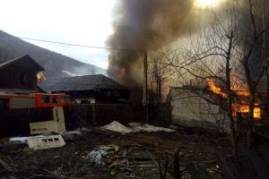 Incendiu de proporţii la Slănic Moldova