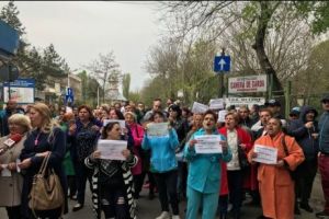Protest spontan la Spitalul Bagdasar