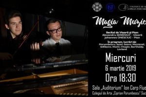 „Magia muzicii” - recital de vioară şi pian, miercuri, la Colegiul de Artă