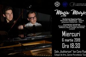 „Magia muzicii” - recital de vioară şi pian, miercuri, la Colegiul de Artă