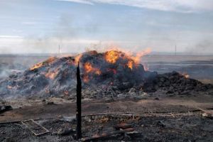 FOTO: Mai mulţi miei au ars la Homocea. Saivanul, distrus şi el de flăcări