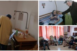 De 8 martie, seniori şi îngrijitori au oferit flori doamnelor de la căminul Serviciului Maltez