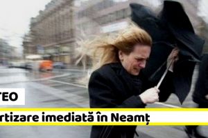 METEO: Avertizare imediată în Neamţ (10 martie). Vânt puternic la munte